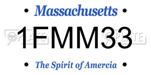 1FMM33 Massachusetts License Plate