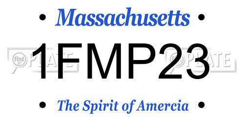 1FMP23 Massachusetts License Plate