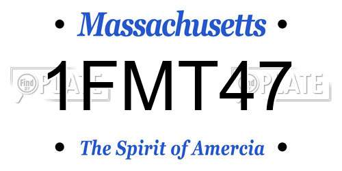 1FMT47 Massachusetts License Plate