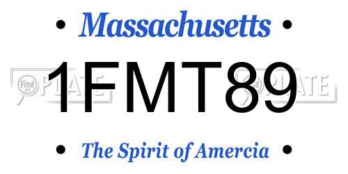 1FMT89 Massachusetts License Plate