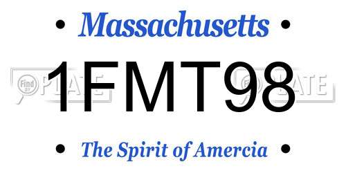 1FMT98 Massachusetts License Plate