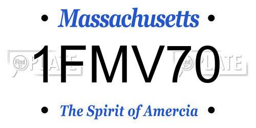 1FMV70 Massachusetts License Plate