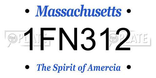 1FN312 Massachusetts License Plate