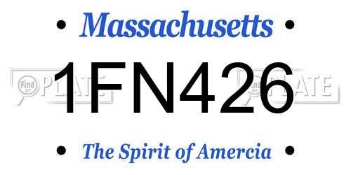1FN426 Massachusetts License Plate