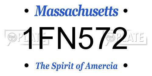 1FN572 Massachusetts License Plate