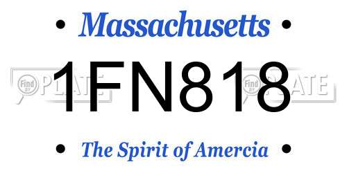 1FN818 Massachusetts License Plate