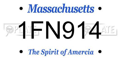 1FN914 Massachusetts License Plate