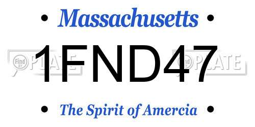 1FND47 Massachusetts License Plate