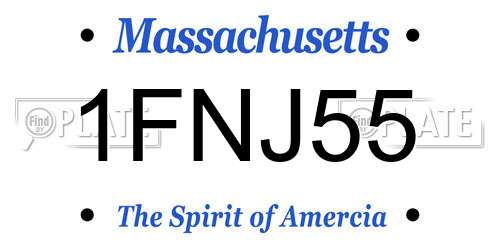 1FNJ55 Massachusetts License Plate