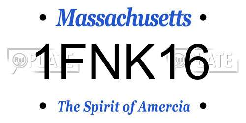 1FNK16 Massachusetts License Plate
