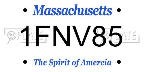 1FNV85 Massachusetts License Plate