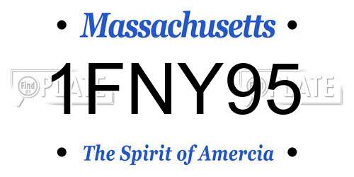 1FNY95 Massachusetts License Plate