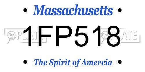 1FP518 Massachusetts License Plate