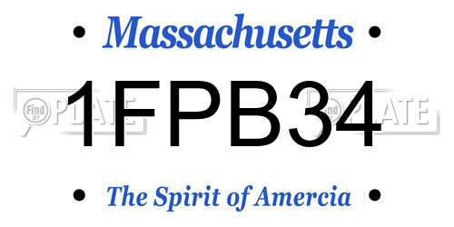 1FPB34 Massachusetts License Plate