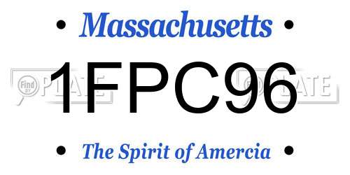 1FPC96 Massachusetts License Plate