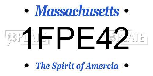 1FPE42 Massachusetts License Plate