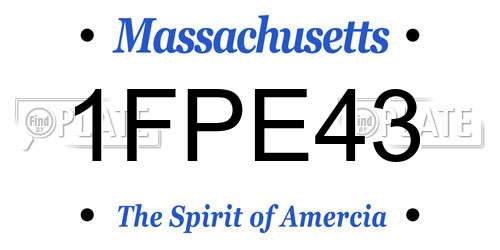 1FPE43 Massachusetts License Plate