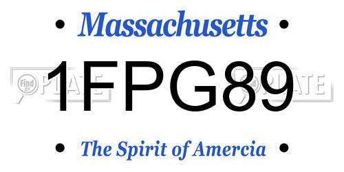 1FPG89 Massachusetts License Plate