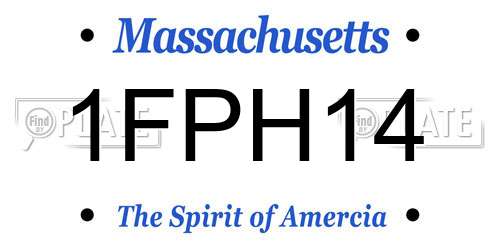 1FPH14 Massachusetts License Plate