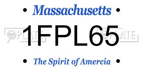 1FPL65 Massachusetts License Plate