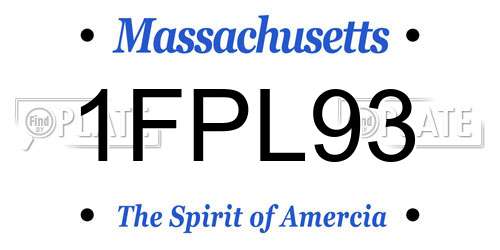 1FPL93 Massachusetts License Plate
