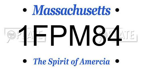 1FPM84 Massachusetts License Plate