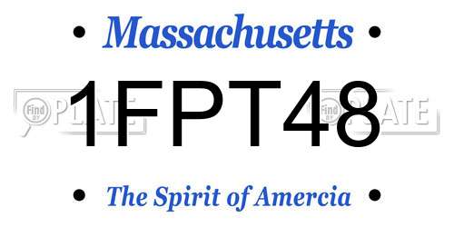 1FPT48 Massachusetts License Plate