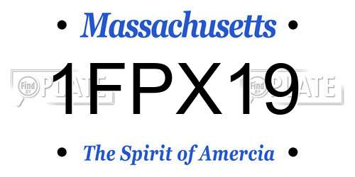 1FPX19 Massachusetts License Plate