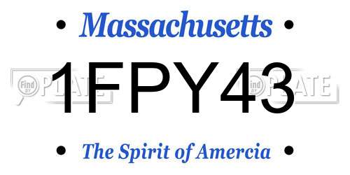 1FPY43 Massachusetts License Plate