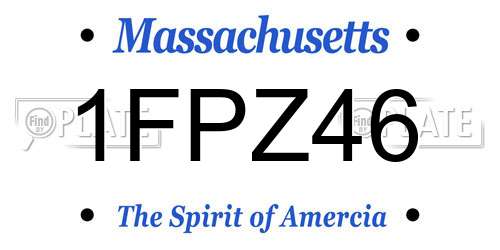 1FPZ46 Massachusetts License Plate
