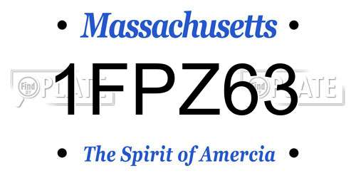 1FPZ63 Massachusetts License Plate