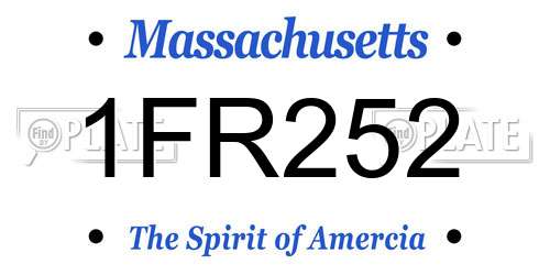 1FR252 Massachusetts License Plate