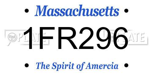 1FR296 Massachusetts License Plate