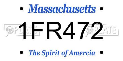 1FR472 Massachusetts License Plate