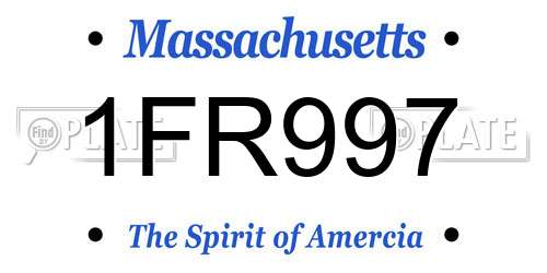 1FR997 Massachusetts License Plate
