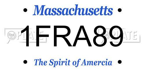 1FRA89 Massachusetts License Plate