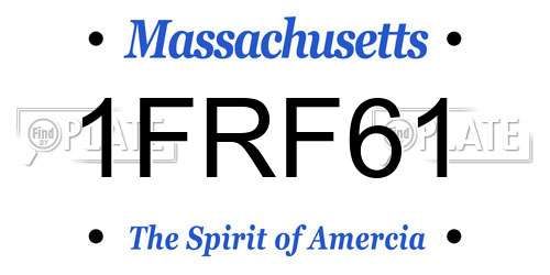 1FRF61 Massachusetts License Plate