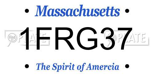 1FRG37 Massachusetts License Plate