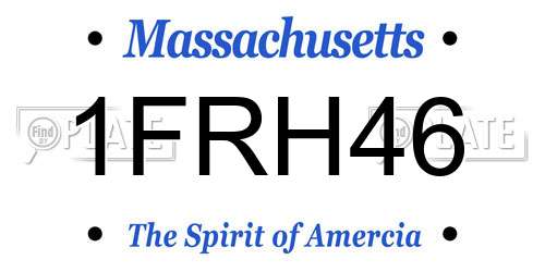 1FRH46 Massachusetts License Plate