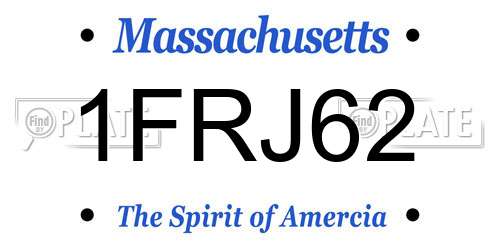 1FRJ62 Massachusetts License Plate