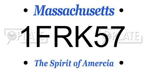 1FRK57 Massachusetts License Plate