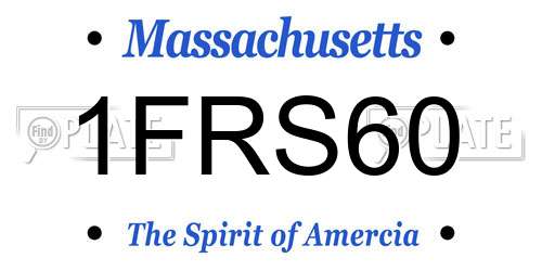 1FRS60 Massachusetts License Plate