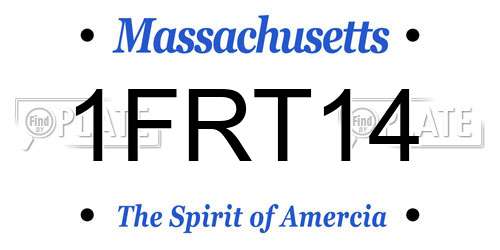 1FRT14 Massachusetts License Plate