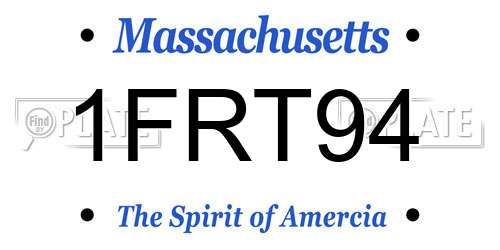 1FRT94 Massachusetts License Plate