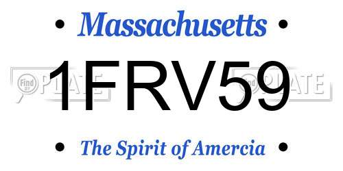 1FRV59 Massachusetts License Plate