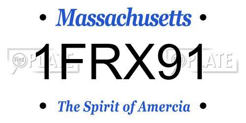 1FRX91 Massachusetts License Plate