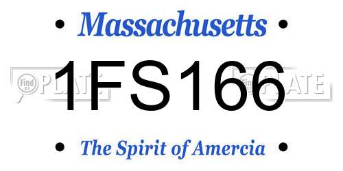 1FS166 Massachusetts License Plate