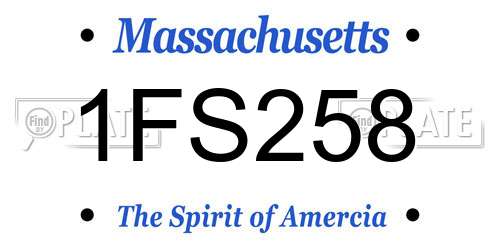 1FS258 Massachusetts License Plate