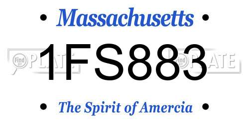 1FS883 Massachusetts License Plate
