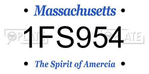1FS954 Massachusetts License Plate